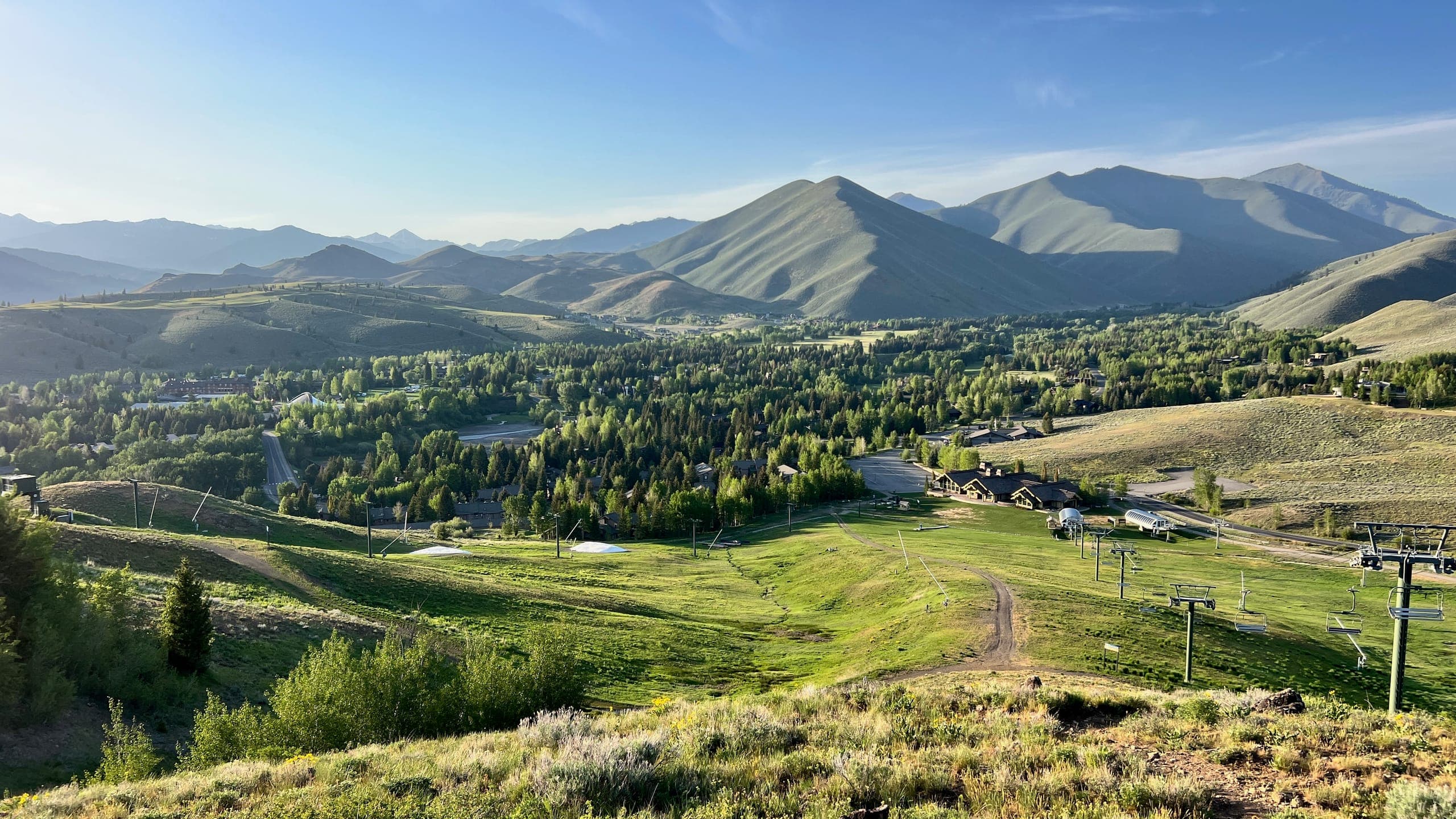 Looking down Dollar Mountain toward the lodge and chairlift.