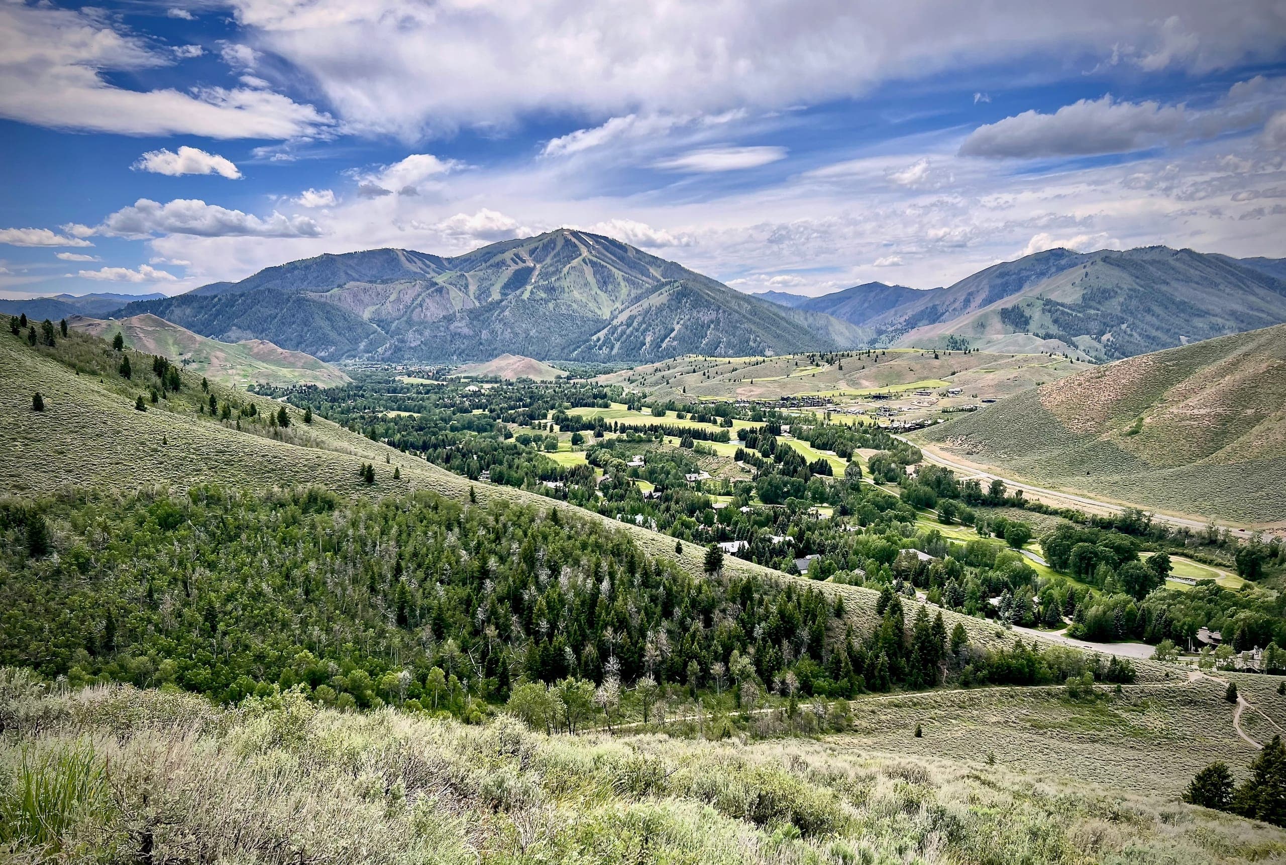 View of Sun Valley from the summit of Proctor Mountain.